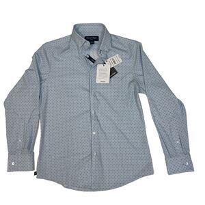 Mizzen+Main Leeward Streatchy Blue Shirt with Dots Sz S NWT